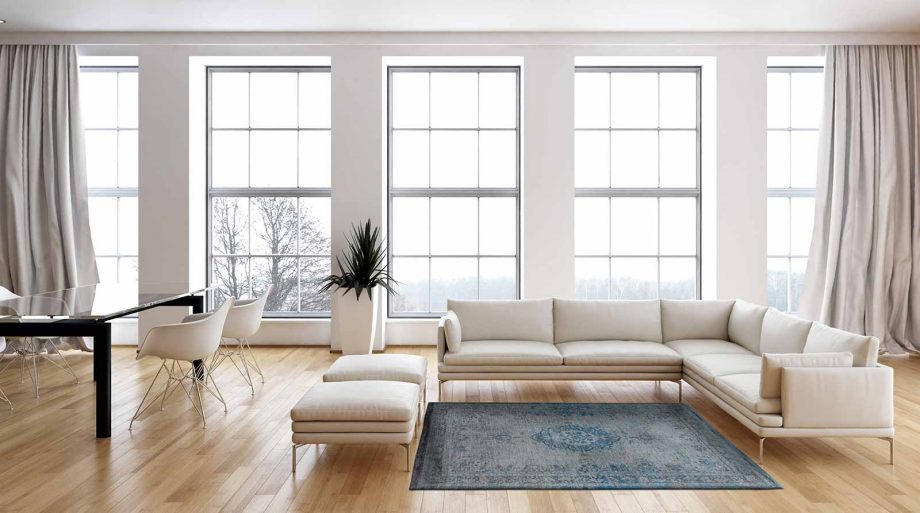 tapijt Louis De Poortere LX8255 Fading World Medaillon Grey Turquoise interior