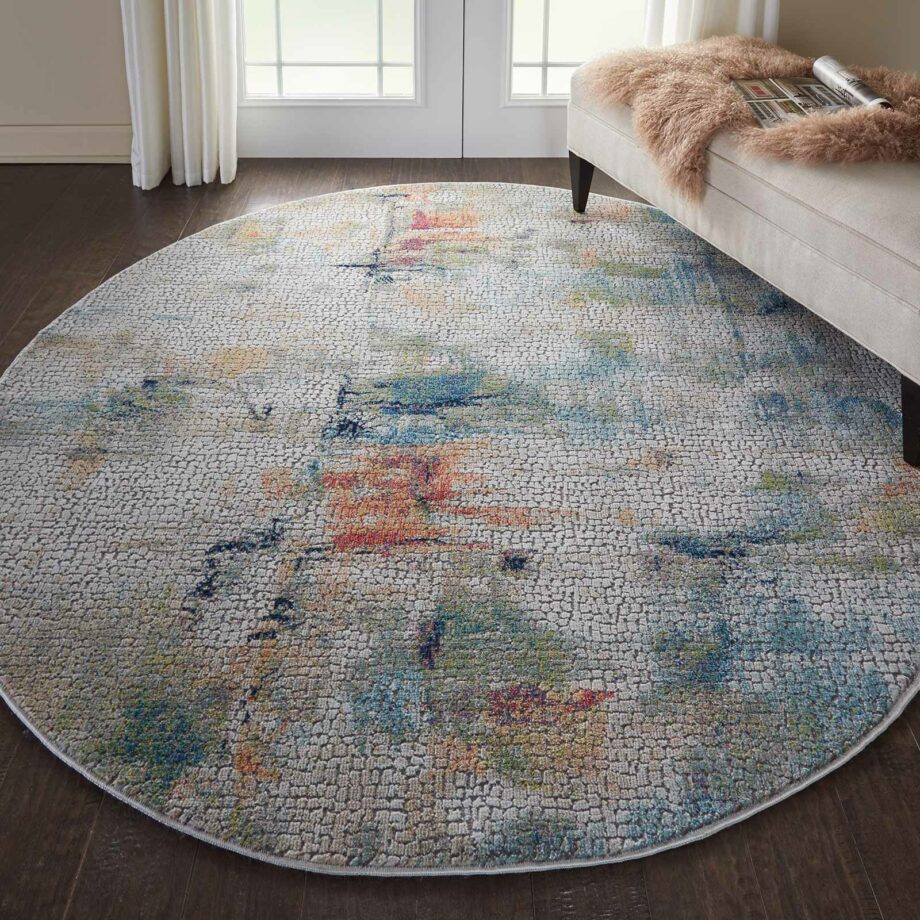 Nourison tapijt Ankara Global ANR09 IVORY MULTI 4xRND 099446475022 interior 1 C