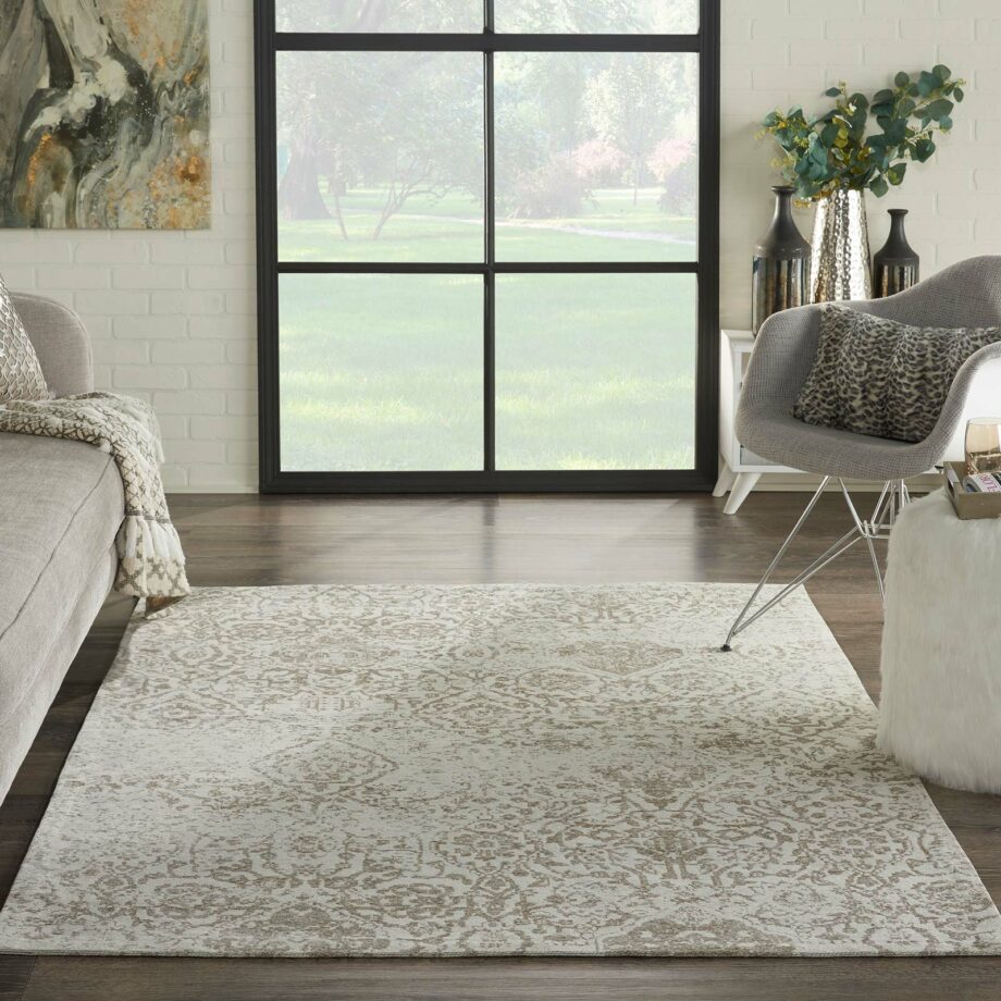Nourison tapijt Damask DAS06 IV IVORY 5x7 099446349828 interior 3