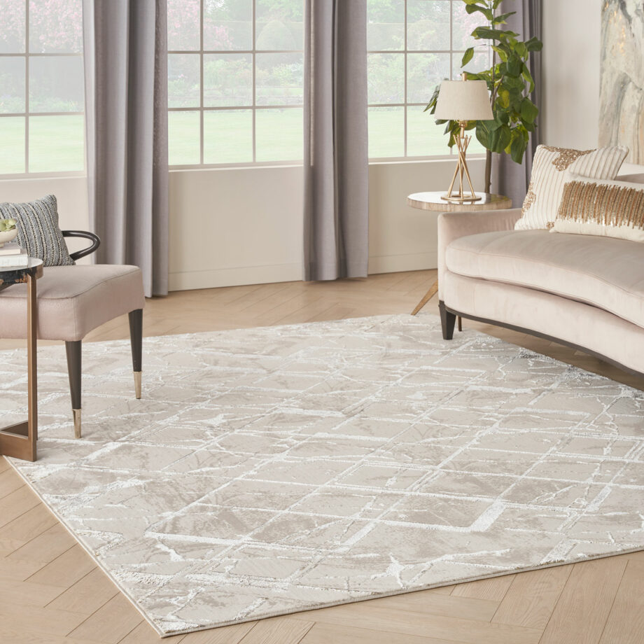 Nourison tapijt Glitz GLZ02 IVGRY IVORY GREY 8x10 099446133748 interior 1