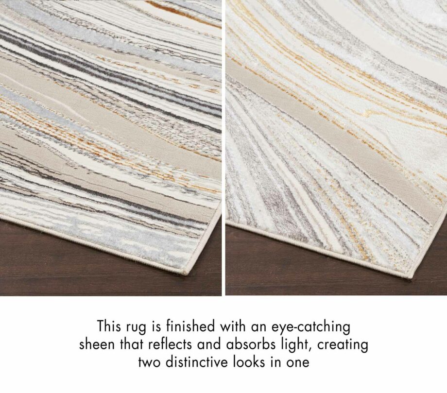 Nourison tapijt Glitz GLZ21 GRYGD GREY GOLD 5x7 099446951151 TX03