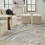 Nourison tapijt Glitz GLZ21 GRYGD GREY GOLD 5x7 099446951151 interior 1