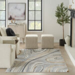 Nourison tapijt Glitz GLZ21 GRYGD GREY GOLD 5x7 099446951151 interior 3
