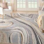 Nourison tapijt Glitz GLZ21 GRYGD GREY GOLD 8x10 099446951168 interior 1