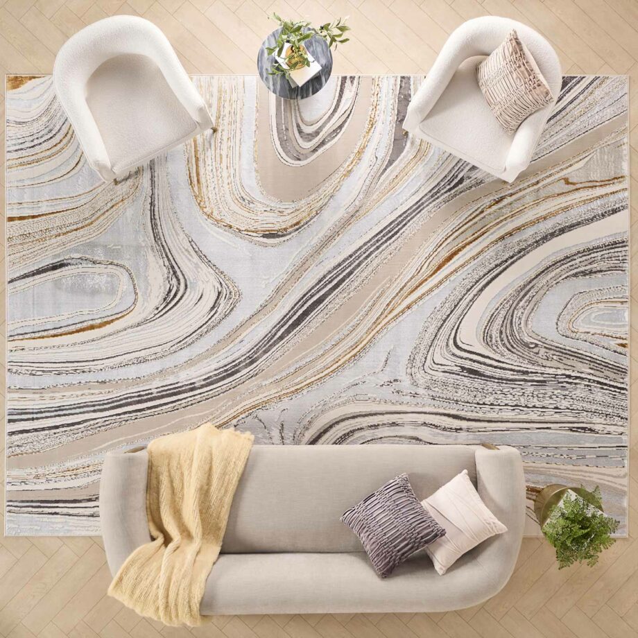 Nourison tapijt Glitz GLZ21 GRYGD GREY GOLD 8x10 099446951168 interior 4