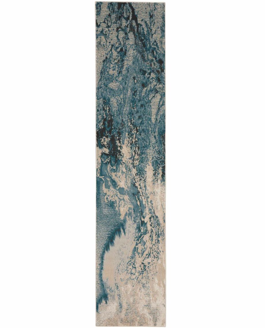 Nourison tapijt Maxell MAE08 IVTL IVORY TEAL 2x8 099446880208