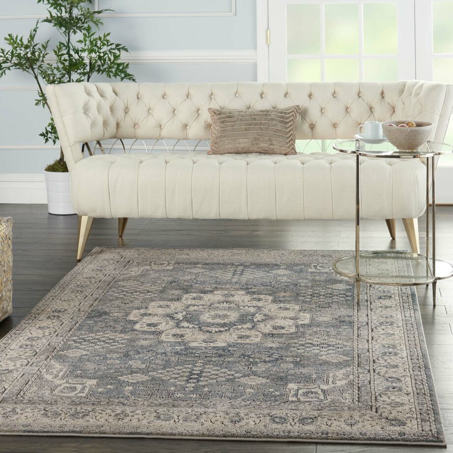 Nourison tapijt Quarry QUA07 GRYIV GREY IVORY 5x7 099446746306 interior 3