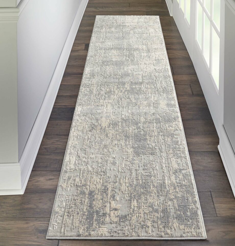 Nourison tapijt Rustic Textures RUS01 IVSIL IVORY SILVER 2x8 099446476104 interior