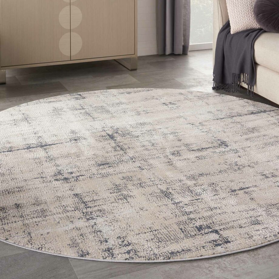 Nourison tapijt Rustic Textures RUS06 IVBLU IVORY BLUE 8XRND 099446835970 interior 1