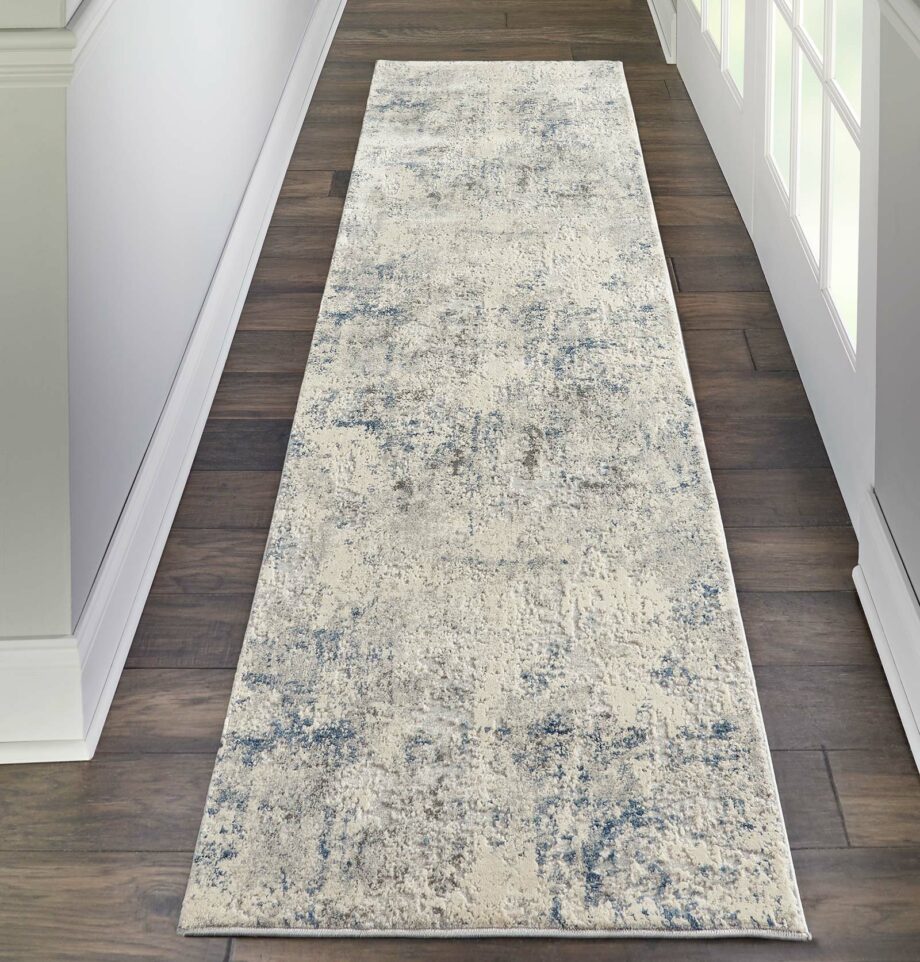 Nourison tapijt Rustic Textures RUS07 IVGRB IVORY GREY BLUE 2x8 099446496287 interior