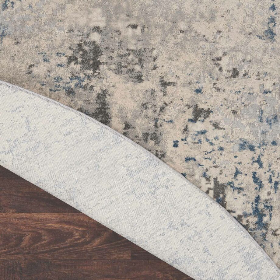 Nourison tapijt Rustic Textures RUS07 IVGRB IVORY GREY BLUE 8XRND 099446836175 CRB