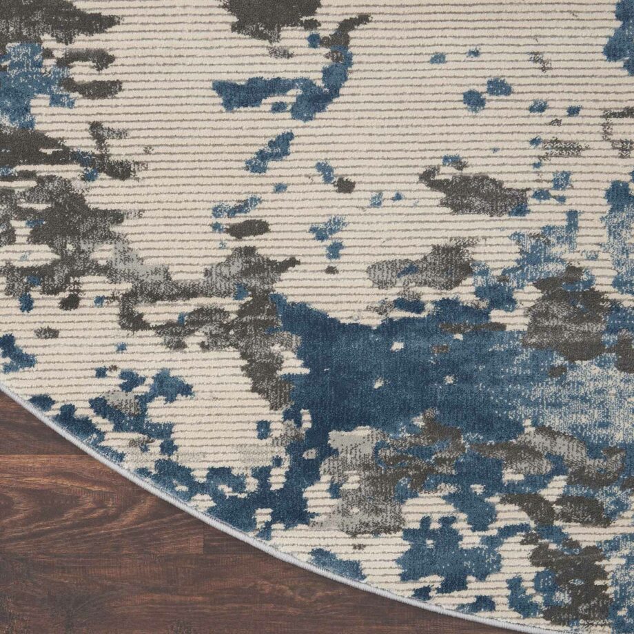 Nourison tapijt Rustic Textures RUS08 GRYBL GREY BLUE 8XRND 099446836021 CR
