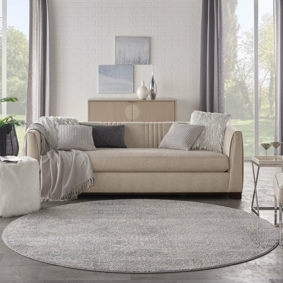 Nourison tapijt Rustic Textures RUS09 IVLTB IVORY LIGHT BLUE 8XRND 099446836038 interior 3