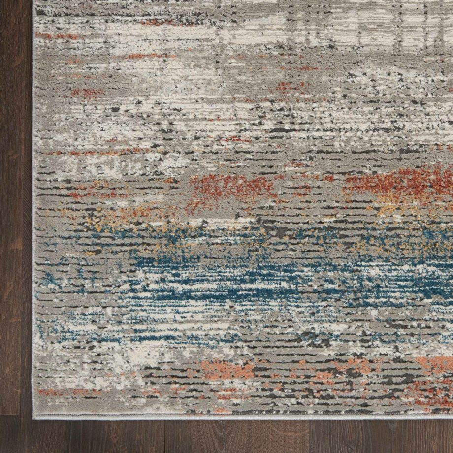 Nourison tapijt Rustic Textures RUS12 GRYMT GREY MULTICOLOR 5X7 099446799128 CR