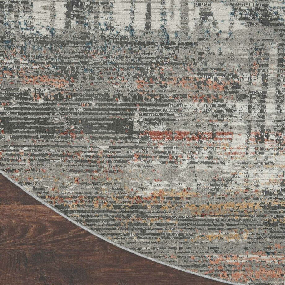 Nourison tapijt Rustic Textures RUS12 GRYMT GREY MULTICOLOR 8XRND 099446836069 CR