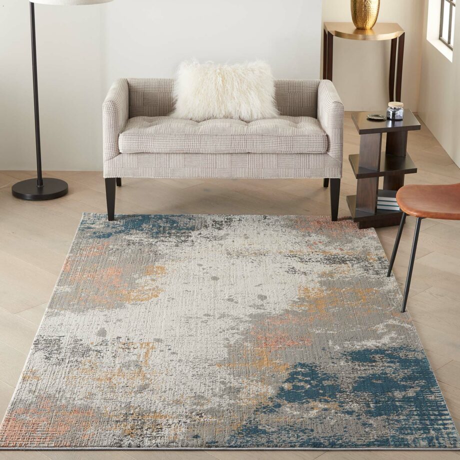 Nourison tapijt Rustic Textures RUS13 GRYBL GREY BLUE 5X7 099446799197 interior 1