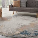 Nourison tapijt Rustic Textures RUS13 GRYBL GREY BLUE 8XRND 099446836083 interior 1