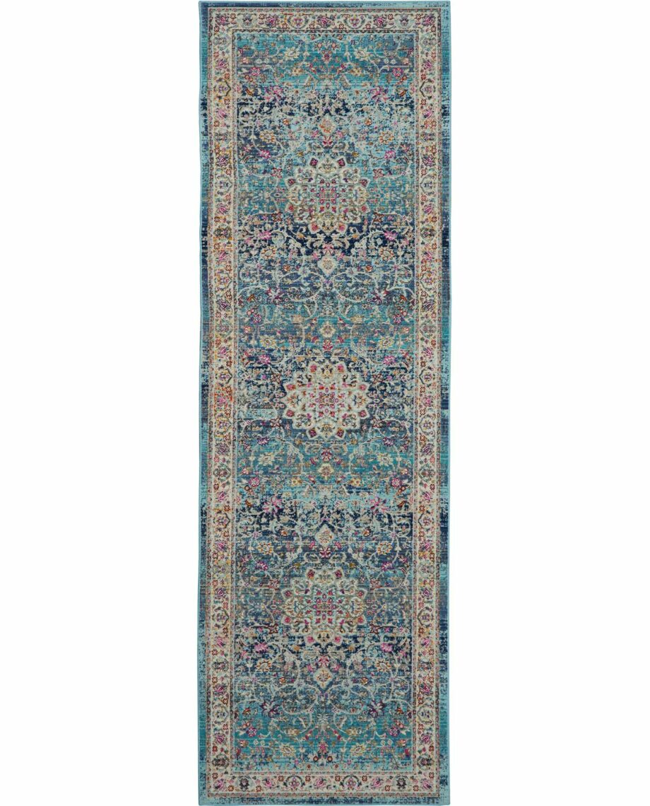 Nourison tapijt Vintage Kashan VKA01 BLUE 2x8 099446455024 C