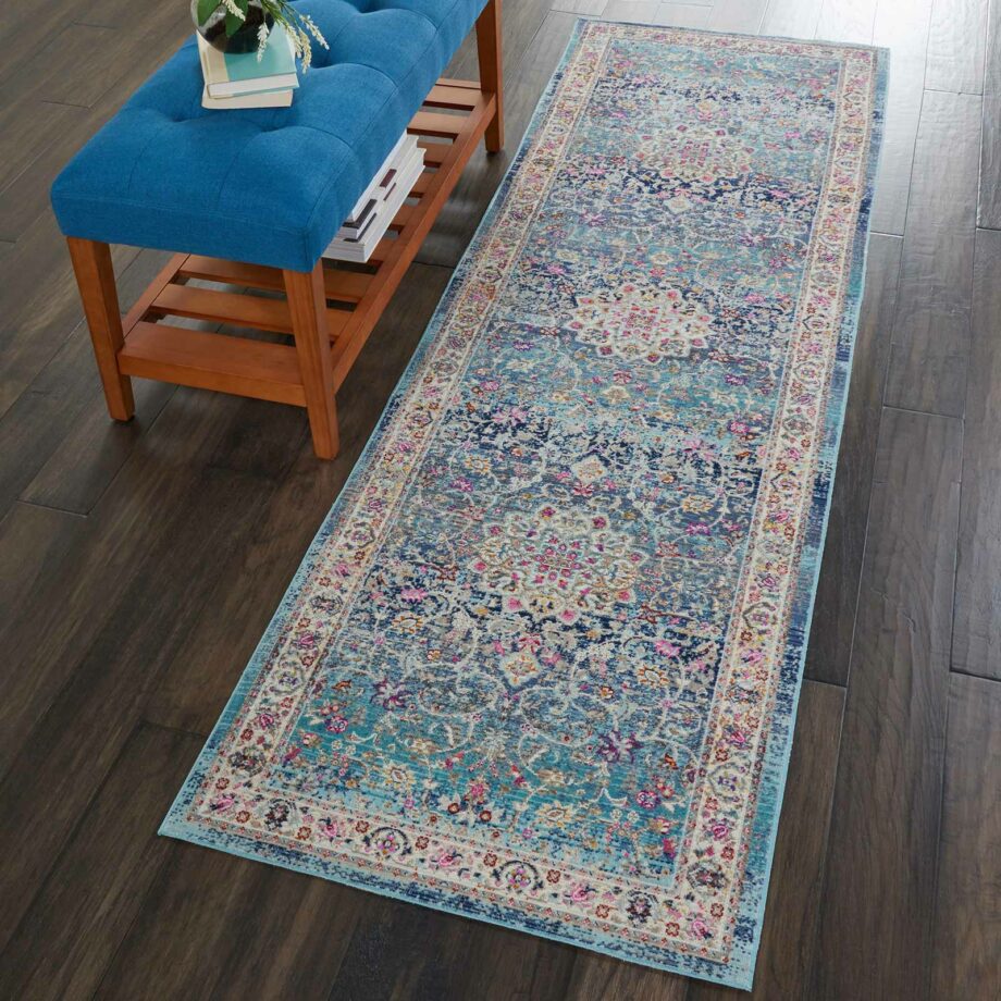 Nourison tapijt Vintage Kashan VKA01 BLUE 2x8 099446455024 interior 1 C