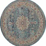 Nourison tapijt Vintage Kashan VKA01 BLUE 6xRND 099446454980 C