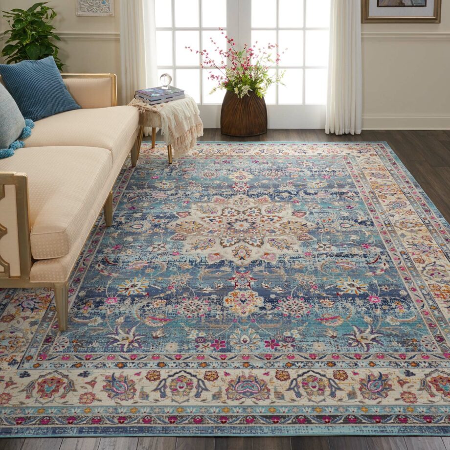 Nourison tapijt Vintage Kashan VKA01 BLUE 8x10 099446455000 interior 1 C