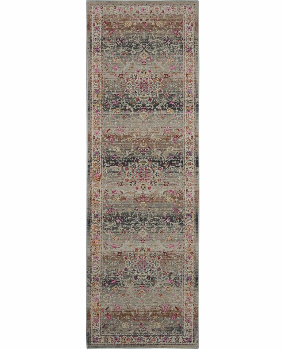 Nourison tapijt Vintage Kashan VKA01 GREY 2x8 099446455031 C