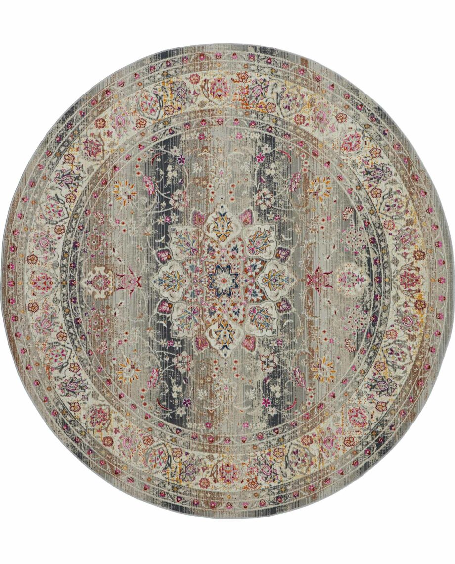 Nourison tapijt Vintage Kashan VKA01 GREY 6xRND 099446455109 C