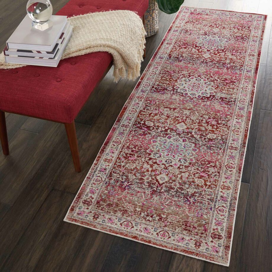 Nourison tapijt Vintage Kashan VKA01 RED 2x8 099446455260 interior 1 C