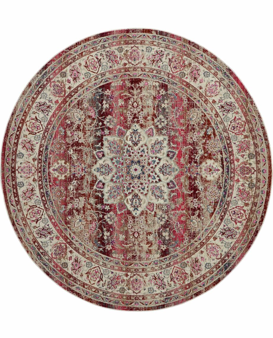 Nourison tapijt Vintage Kashan VKA01 RED 6xRND 099446455222 C
