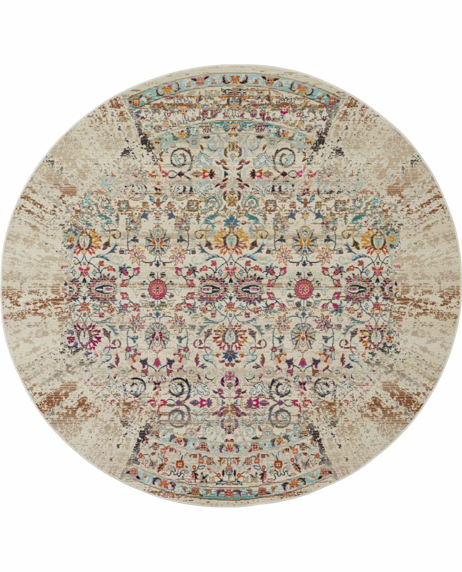 Nourison tapijt Vintage Kashan VKA02 IVORY 6xRND 099446455437 C