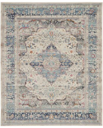 Nourison tapijt Vintage Kashan VKA07 IVBLU IVORY BLUE 8x10 099446812117