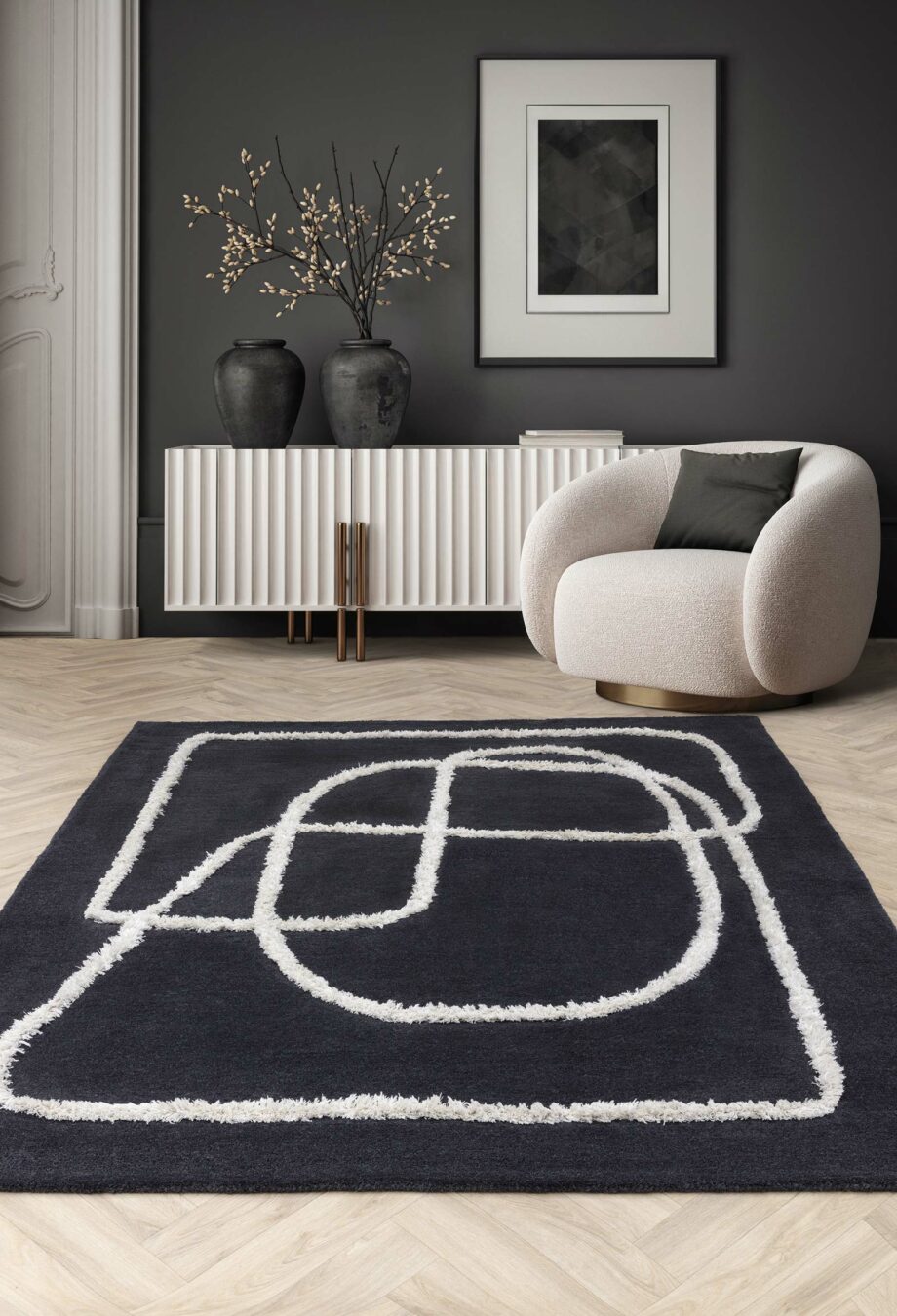 Asiatic tapijt 94 Infinity Charcoal interior