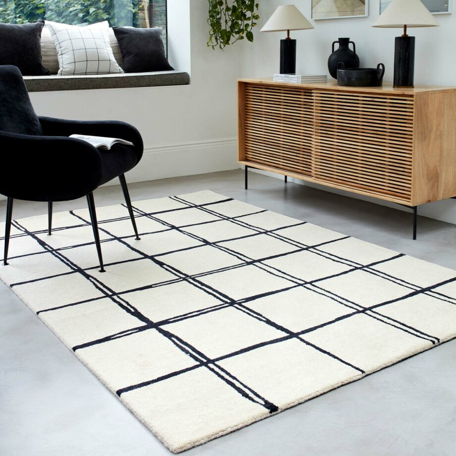 Asiatic tapijt Albany Grid Monochrome interior square