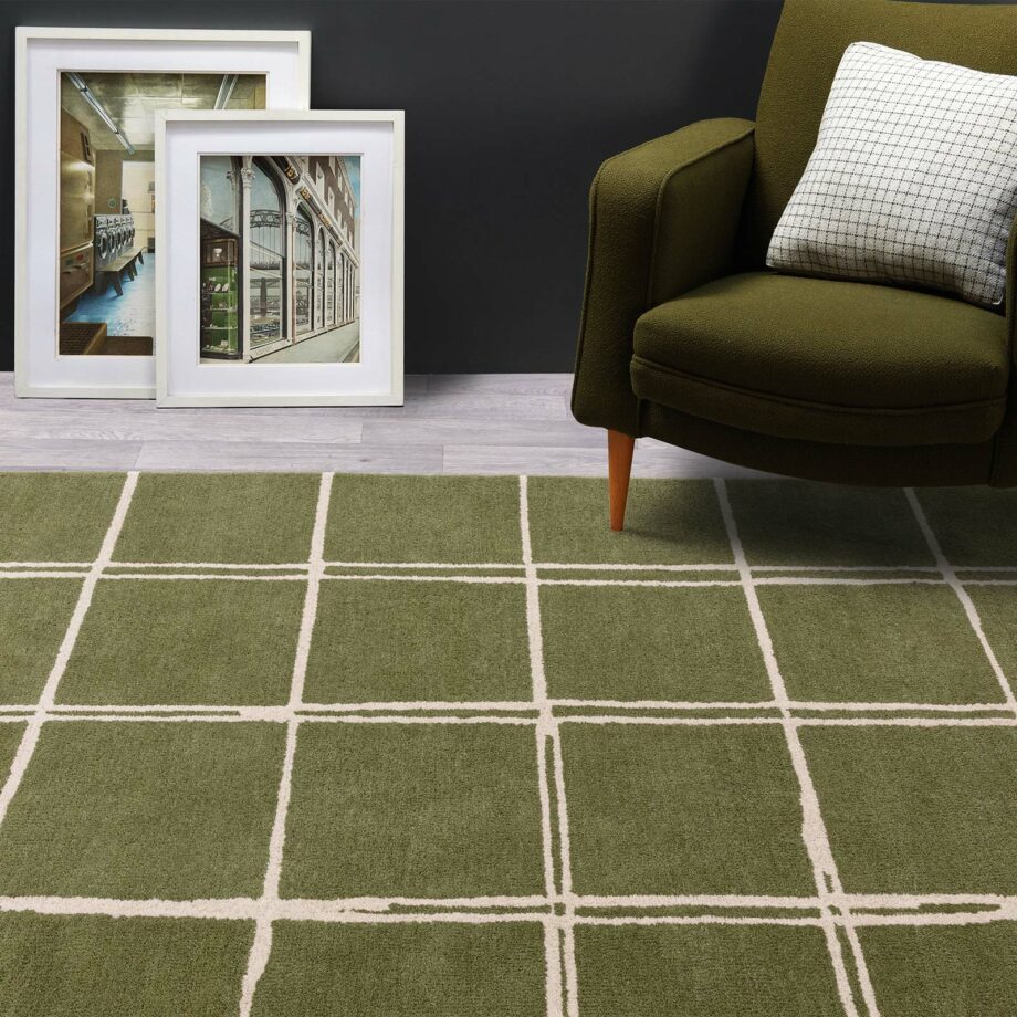 Asiatic tapijt Albany Grid Olive interior square