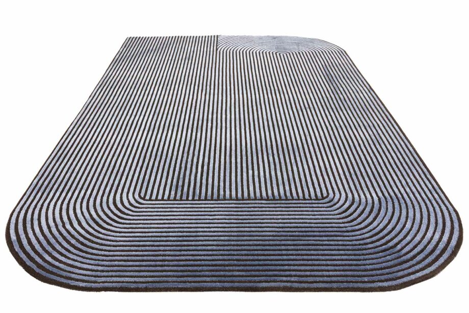 Asiatic tapijt Kuza Shape Black Navy 3D