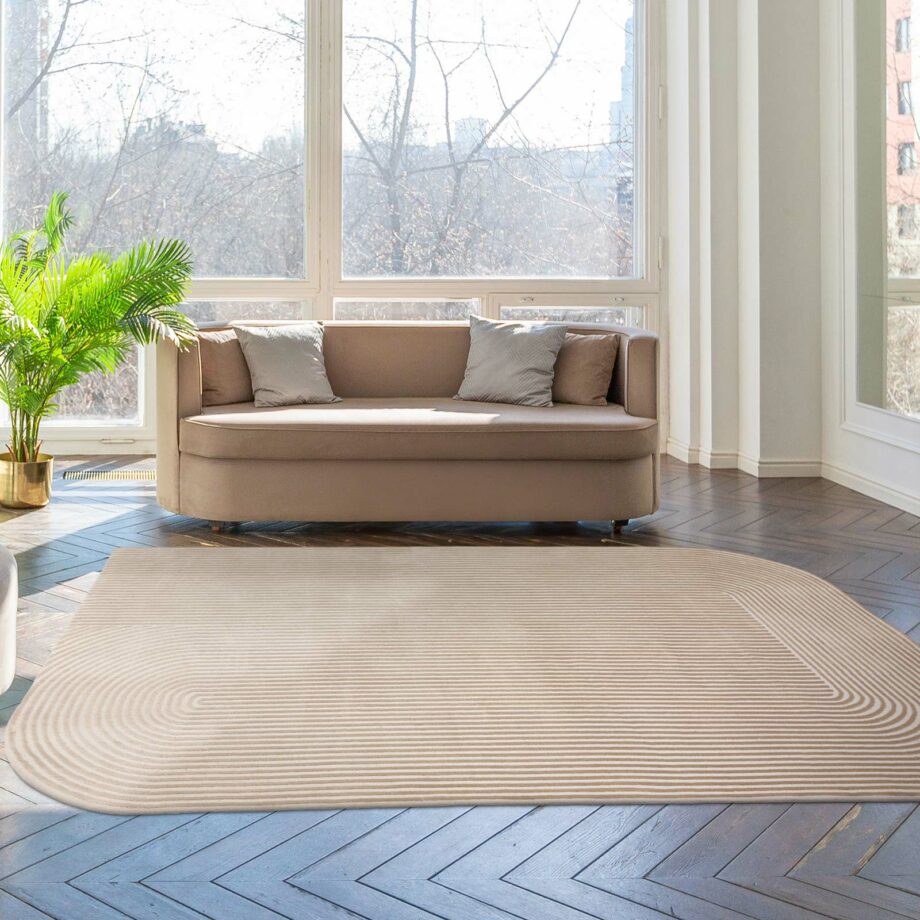Asiatic tapijt Kuza Shape Gold Cream interior square