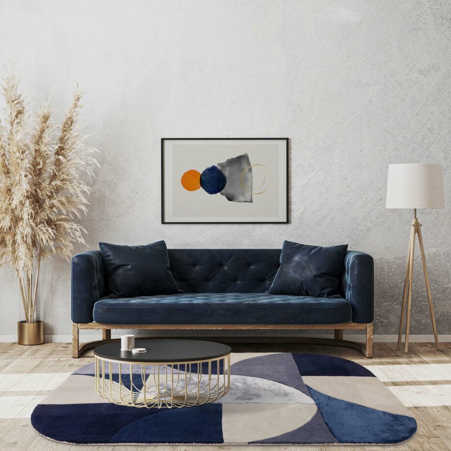 Asiatic tapijt Matrix 74 Oval Indigo interior