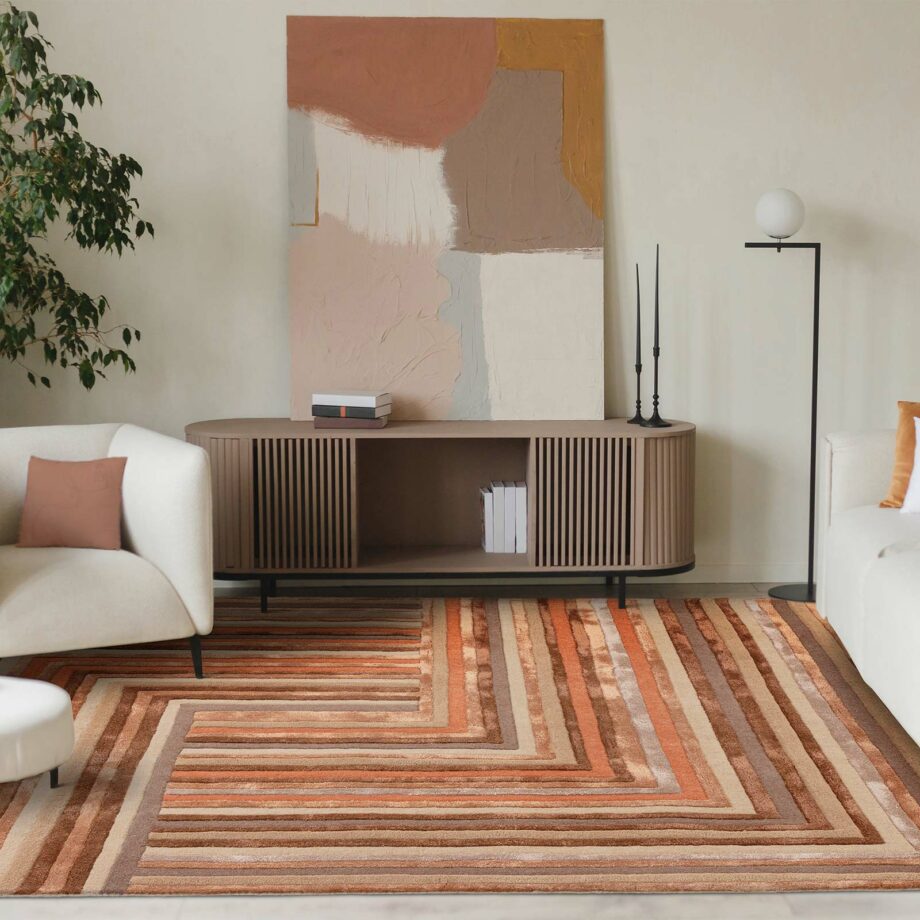 Asiatic tapijt Matrix 80 Network Terracotta interior square